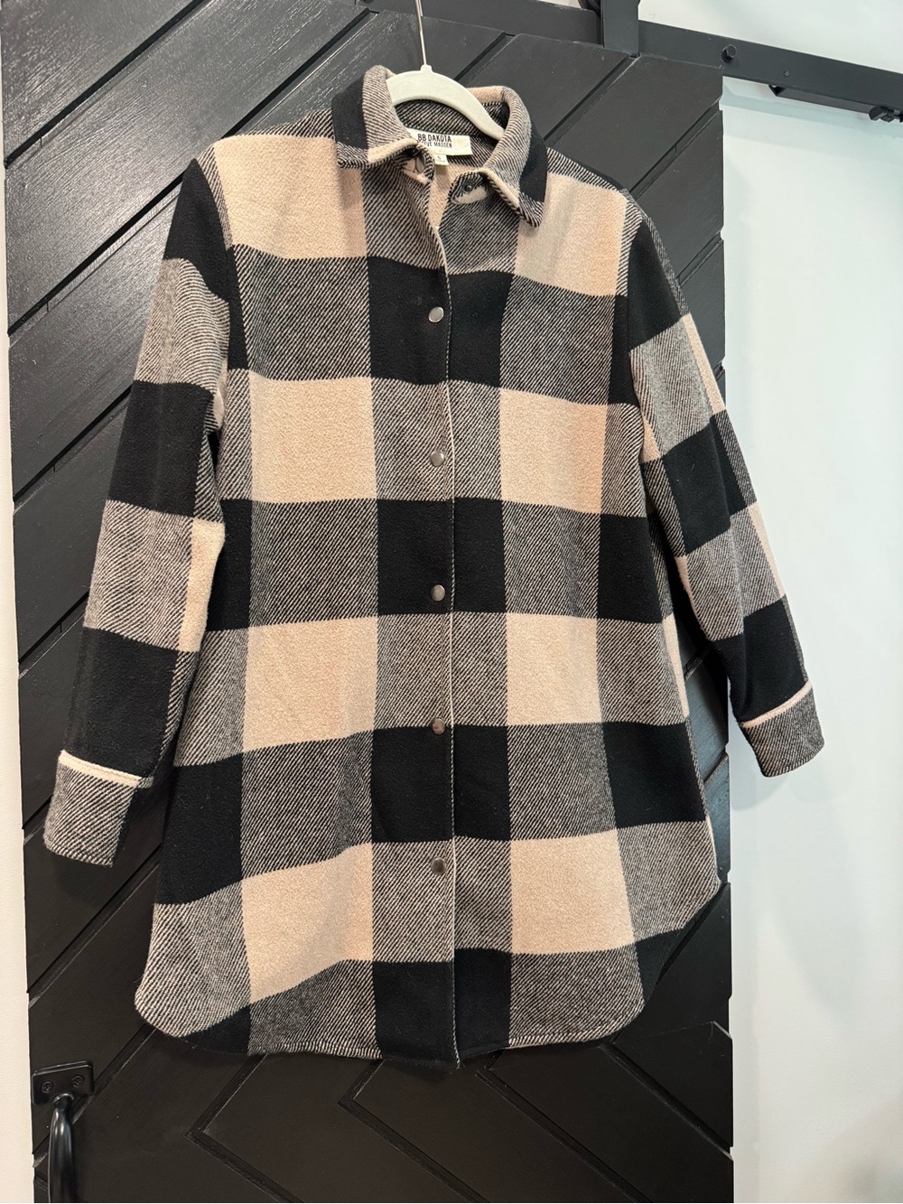 BB Dakota Black and Beige Plaid Shacket